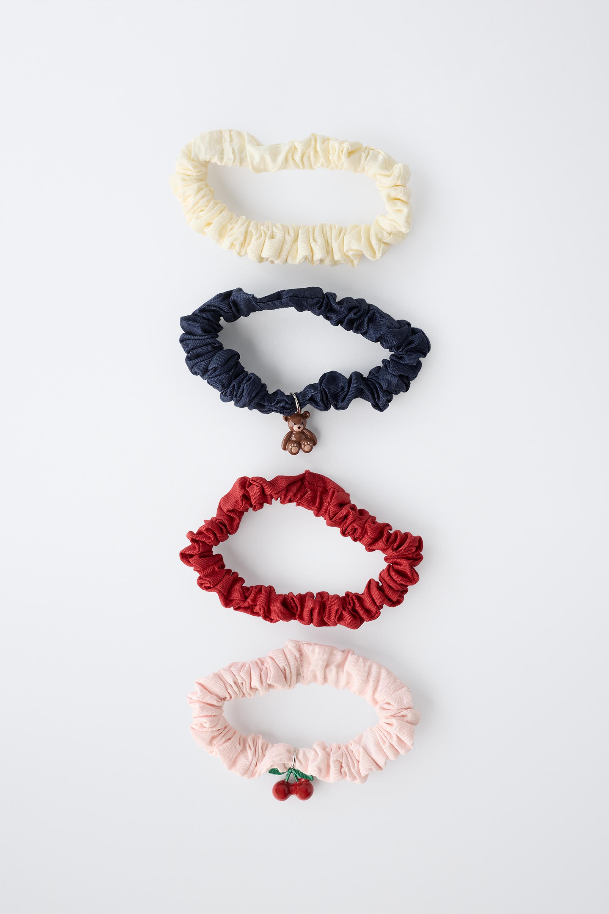 PACK OF FOUR CHARM HAIR TIES